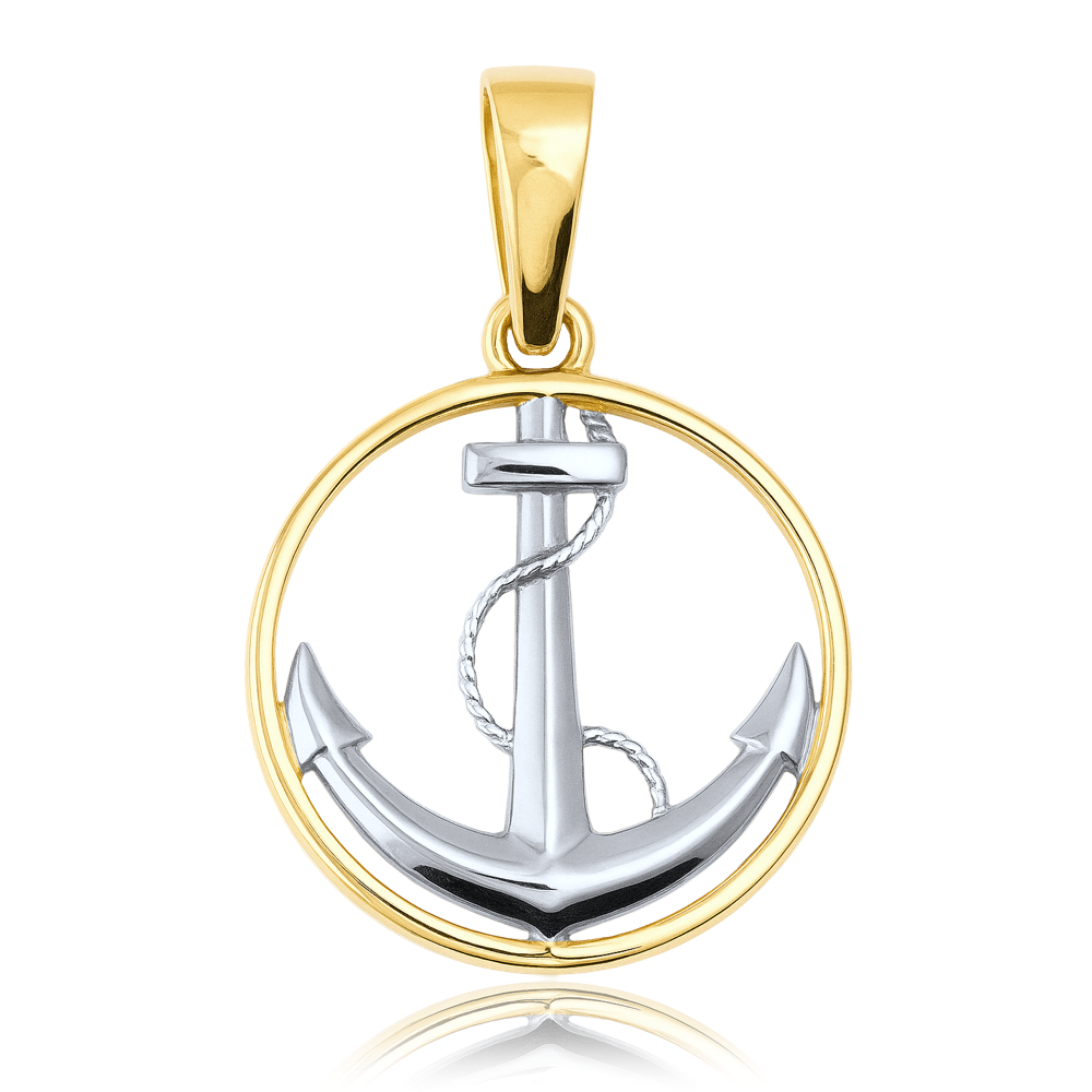 MINET Zlat&yacute; př&iacute;věsek kotva Au 585/1000