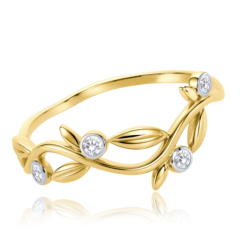 MINET Elegantní zlatý prsten s bílým zirkonem Au 585/1000 Velikost prstenu:: 59, Hmotnost (g): 1,35