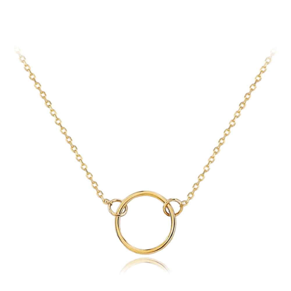 MINET Decentní zlatý náhrdelník s kroužkem Au 585/1000