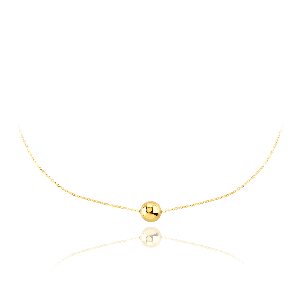 MINET Zlat&yacute; n&aacute;hrdeln&iacute;k s kuličkou Au 585/1000
