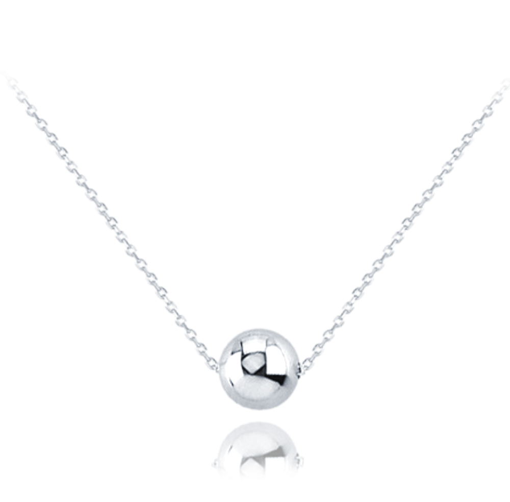 MINET Zlat&yacute; n&aacute;hrdeln&iacute;k z b&iacute;l&eacute;ho zlata s kuličkou Au 585/1000