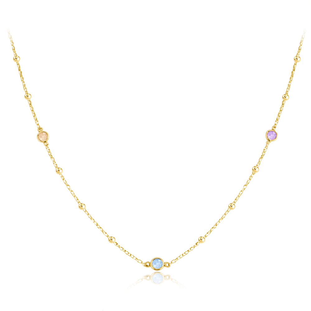 MINET Decentn&iacute; zlat&yacute; n&aacute;hrdeln&iacute;k se zirkonem Au 585/1000