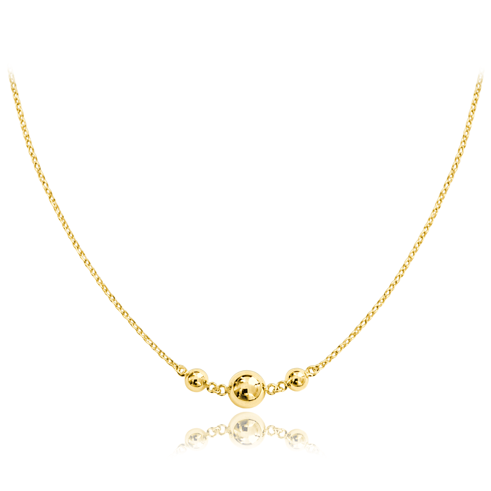 MINET Elegantn&iacute; zlat&yacute; n&aacute;hrdeln&iacute;k kuličky Au 585/1000