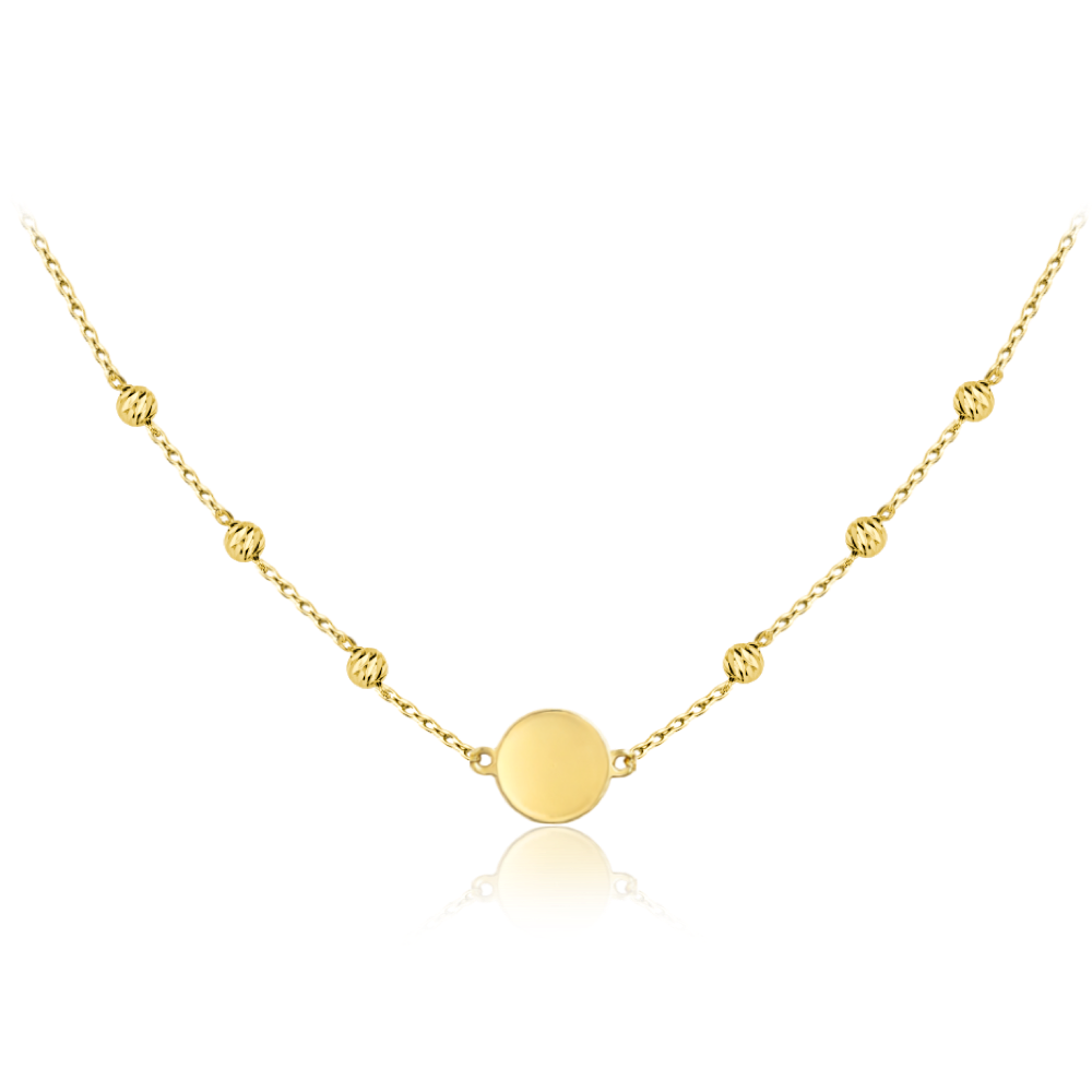 MINET Decentn&iacute; zlat&yacute; n&aacute;hrdeln&iacute;k kolečko ke grav&iacute;rov&aacute;n&iacute; Au 585/1000