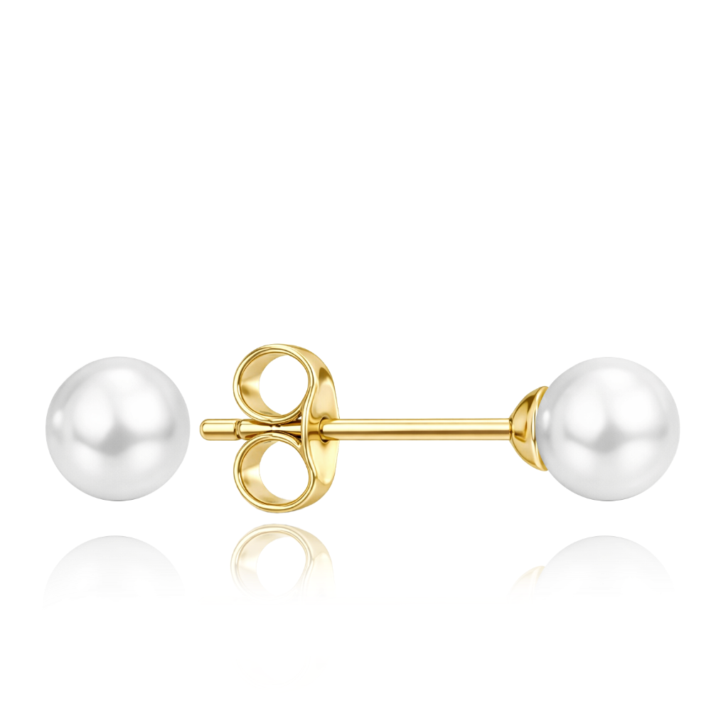 MINET Decentní zlaté náušnice s perlou Au 585/1000