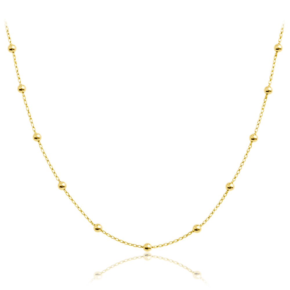 MINET Decentn&iacute; zlat&yacute; n&aacute;hrdeln&iacute;k s kuličkami Au 585/1000