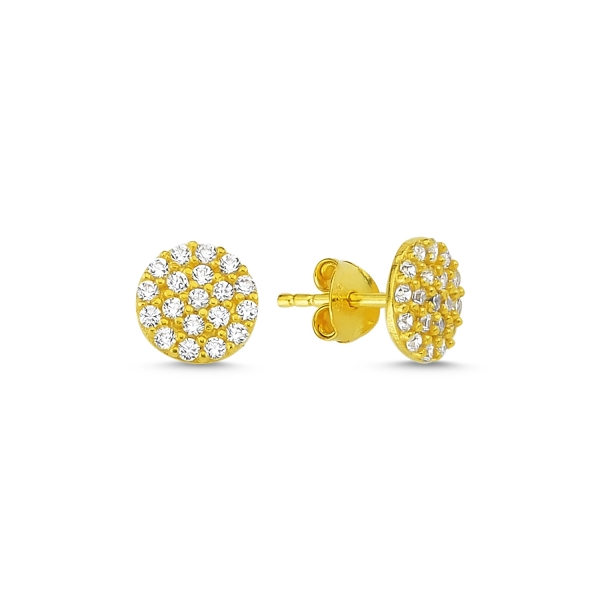 OLIVIE Stříbrné náušnice GOLD se zirkony 1877 Ag 925; ≤1 g.