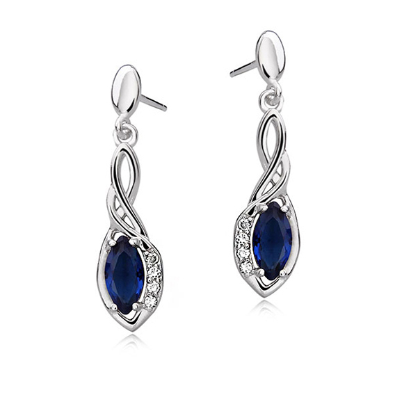 OLIVIE Stříbrné náušnice SAPPHIRE 1910 Ag 925; ≤2,4 g.