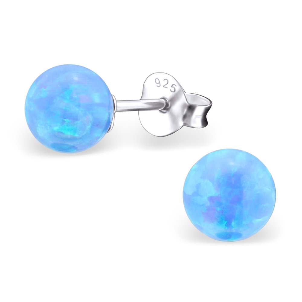 OLIVIE Stříbrné kuličky s opálem AZURO 6 mm 2222 Ag 925; ≤0,40 g.