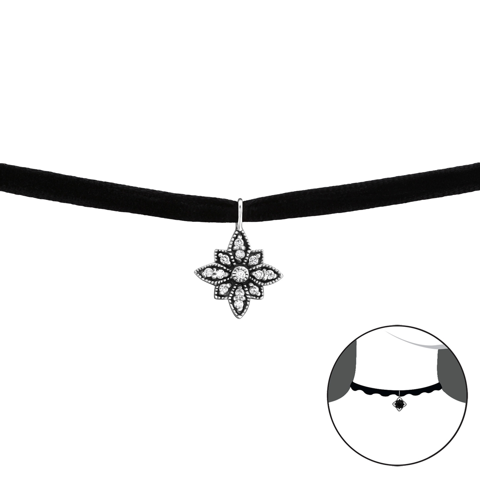 OLIVIE CHOKER náhrdelník se zirkony 2229
