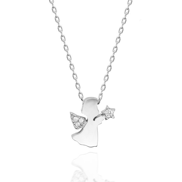 OLIVIE Stříbrný náhrdelník ANDĚL se Swarovski krystaly 2327 Ag 925; ≤2,19 g.