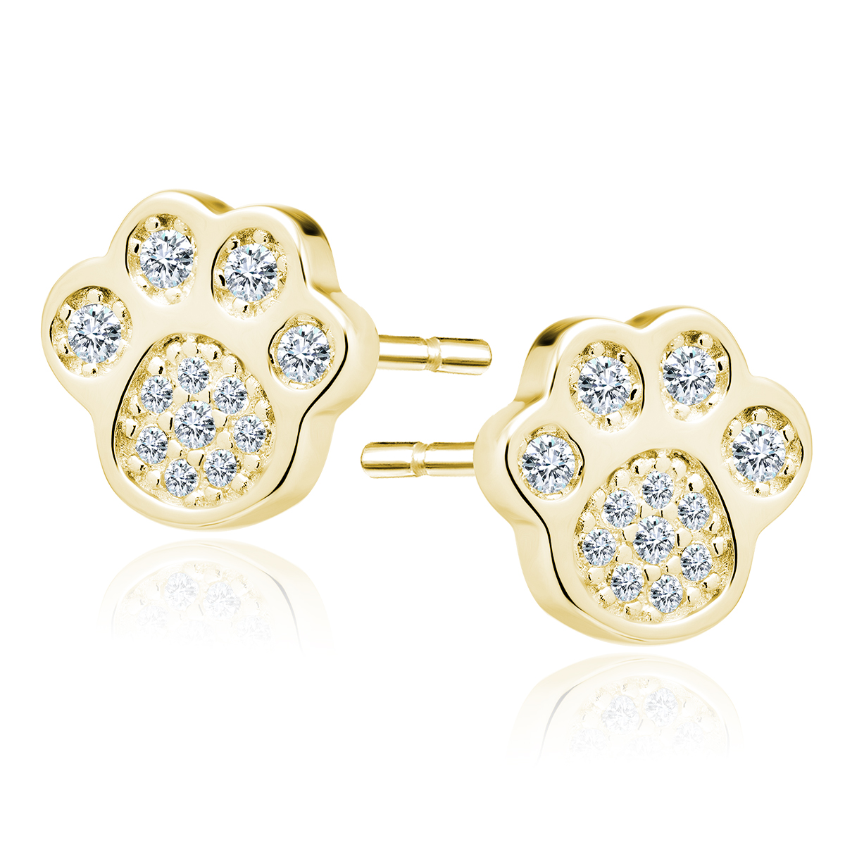 Olivie Stříbrné náušnice TLAPKA GOLD 2407