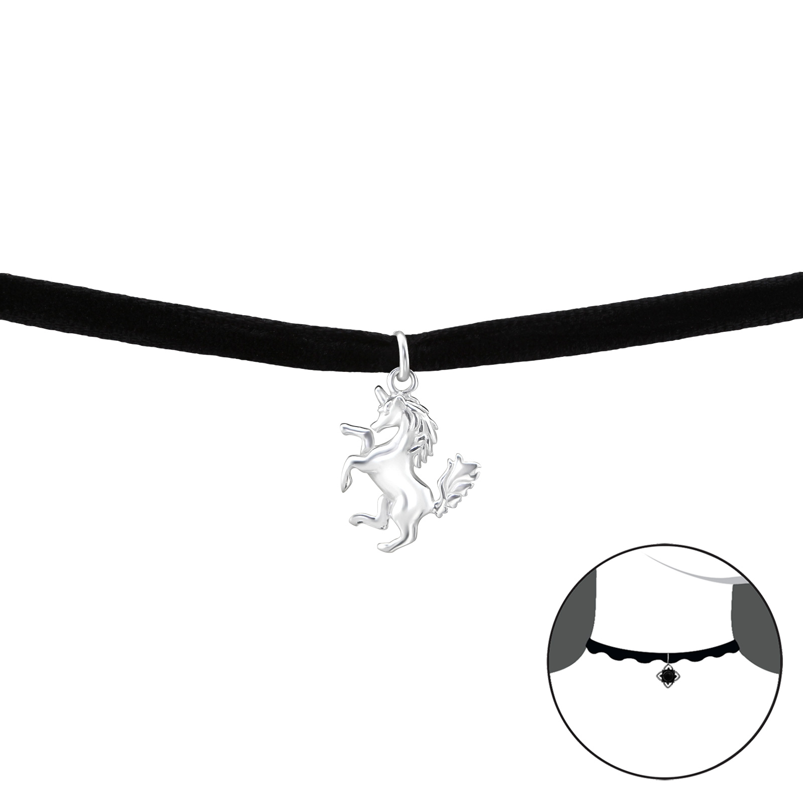 OLIVIE CHOKER náhrdelník JEDNOROŽEC 2746