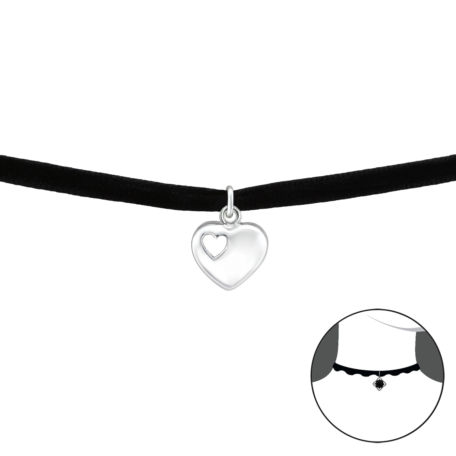 OLIVIE CHOKER náhrdelník SRDÍČKO 2760