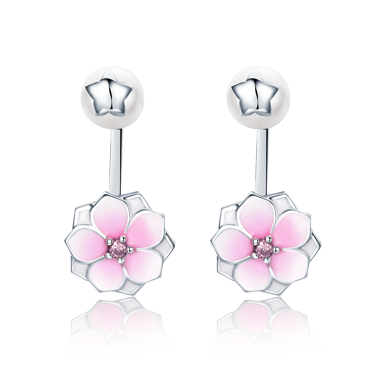 OLIVIE Stříbrné náušnice SAKURA 2928 Ag 925; ≤3 g.