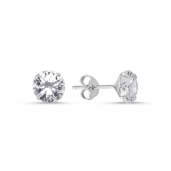 OLIVIE Stříbrné náušnice 7 mm ZIRKON 2816 Ag 925; ≤1,25 g.