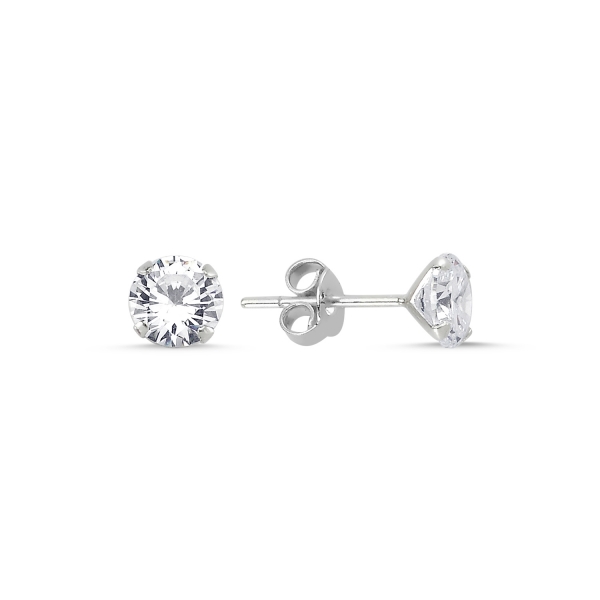 OLIVIE Stříbrné náušnice 6 mm ZIRKON 2816 Ag 925; ≤0,9 g.