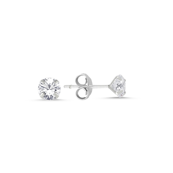 OLIVIE Stříbrné náušnice 5 mm ZIRKON 2818 Ag 925; ≤0,6 g.