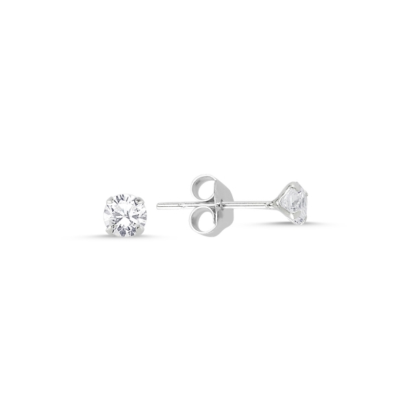 OLIVIE Stříbrné náušnice 4 mm ZIRKON 2819 Ag 925; ≤0,45 g.