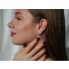 Stříbrné visací náušnice BÍLÝ OPÁL od OLIVIE
