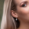 Stříbrné visací náušnice SILVER s čirým kulatým zirkonem od OLIVIE - Táňa Bystroňová, stříbro 925/1000