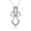 Stříbrný náhrdelník ANDĚL se srdíčkem od OLIVIE. Nejkrásnější dárek pro ženu k narozeninám, Vánocům, Valentýnu.