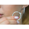 Stříbrné 3cm KRUHY s pojistkou - s unikátním bezpečnostním zapínáním od OLIVIE.cz