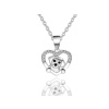 Stříbrný náhrdelník ŠTĚŇÁTKO, pejsek vykukují ze srdíčka. Krásný dárek pro k narozeninám nebo Vánocům.
