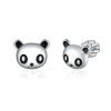 8380 Stříbrné náušnice PANDA