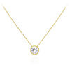 Elegantní zlatý náhrdelník s bílým zirkonem Au 585/1000