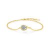 9739 Stříbrný náramek 1ct 6,5mm MOISSANITE GOLD