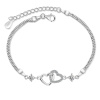 9833 Stříbrný náramek SPOJENÁ SRDCE MOISSANITE
