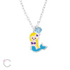 Dětský stříbrný řetízek mořská víla swarovski OLIVIE.CZ
