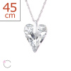 Stříbrný řetízek Swarovski srdce OLIVIE.CZ