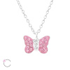 Dětský stříbrný řetízek MOTÝL ROSE SWAROVSKI