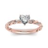 Růžově zlacený měděný stříbrný prsten se srdíčkem. Krásný dárek k Valentýnu, narozeninám nebo k Vánocům pro ženu, partnerku, manželku.