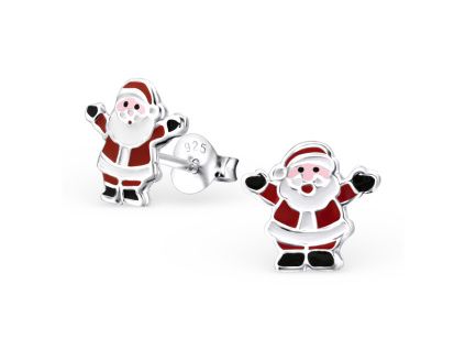 Dětské stříbrné náušnice santa