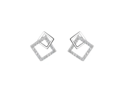 Stříbrné geometrické náušnice