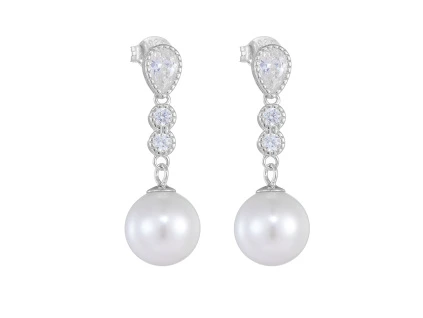 Svatební stříbrné náušnice PERLA