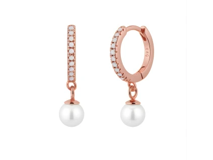 Stříbrné náušnice s perlou ROSE