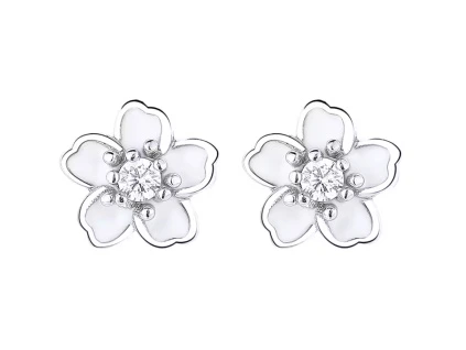 Stříbrné náušnice BĹÝ KVÍTEK