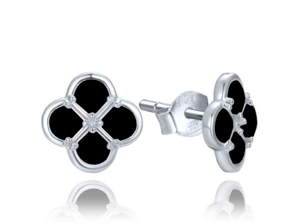 Stříbrné náušnice s černou perletí TALIS  Ag 925; ≤1,95g.