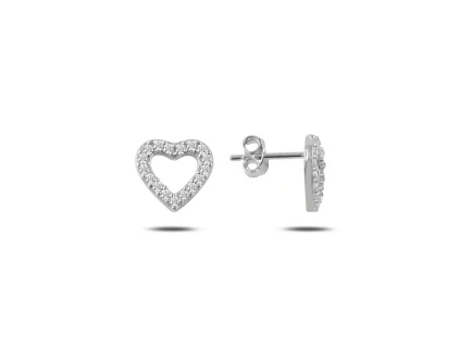 Stříbrné náušnice SRDCE