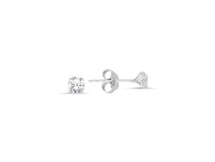 Stříbrné náušnice 4 mm ZIRKON