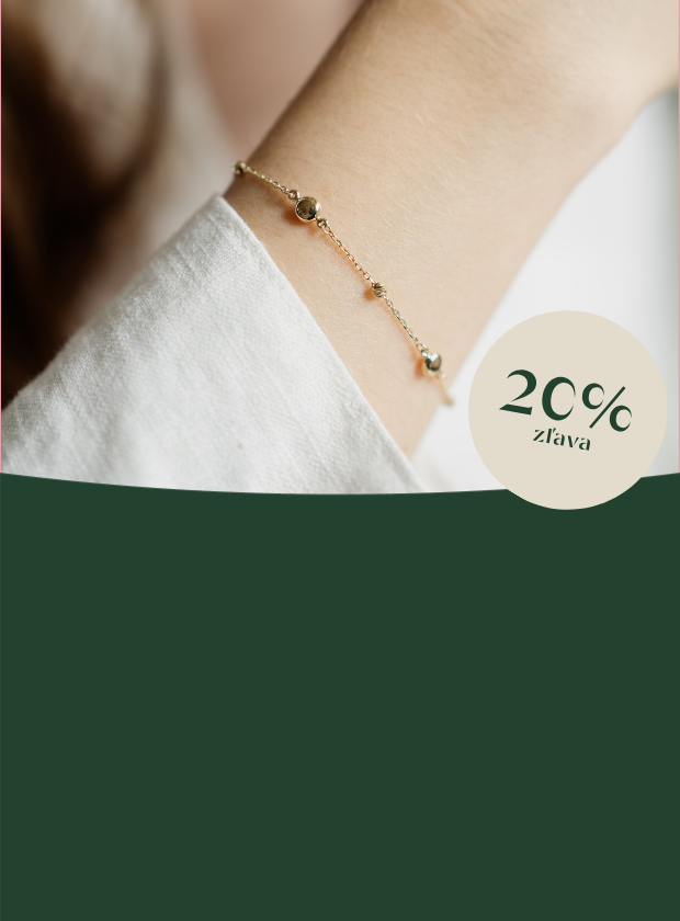 Zľavu 20 % ponuku zlatých šperkov.