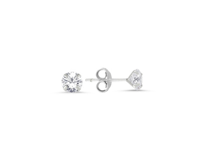 Strieborné náušnice 5 mm ZIRKÓN