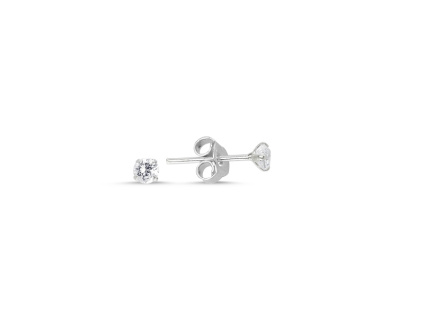Strieborné náušnice 3 mm ZIRKON od OLIVIE.cz