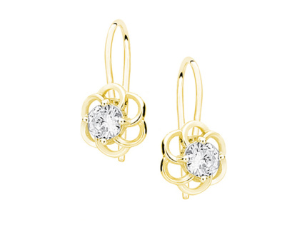 Strieborné detské náušnice GOLD pozlátené 14K zlatom.