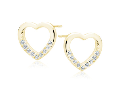 Strieborné náušnice ZLATÉ SRDCE od Olivie.