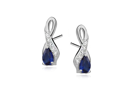 Strieborné náušnice so zirkónom BLUE